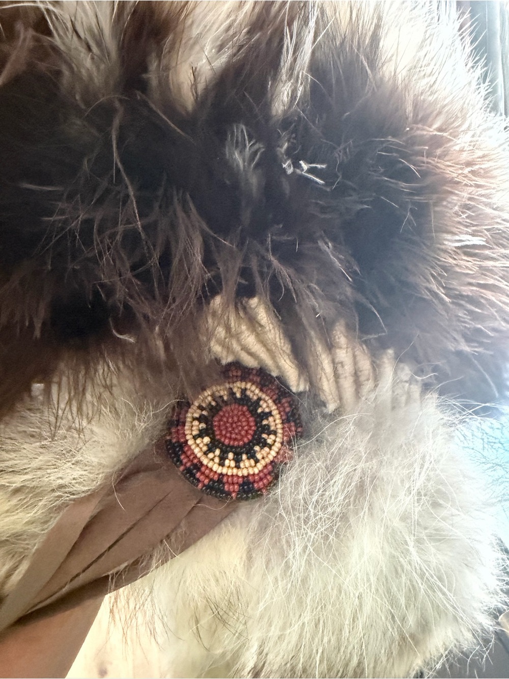 Navajo Coyote Eagle Feather Halo Headress - Picture 13 of 16